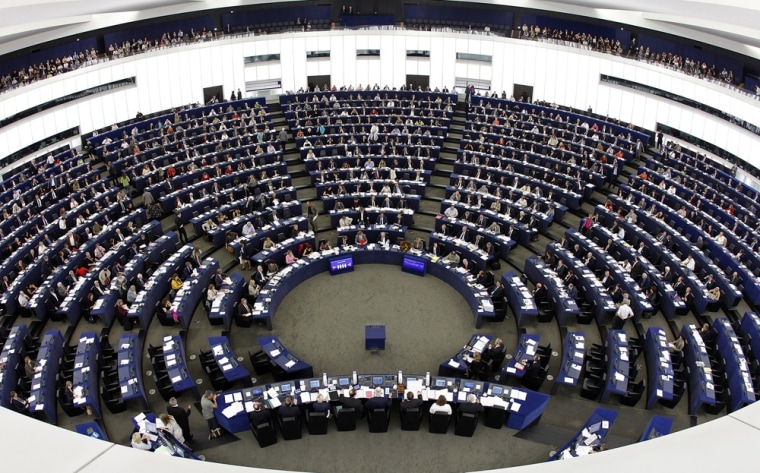 Image: Members of the European Parliament attend a voting session at in Strasbourg